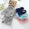 Spring Girl Boy Pyjamas Flanell Girls Boys Robes Children Sleepwear Bathrobe Autumn Girls Clothing Kids Hooded Bathrobe 240228