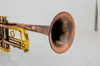 BB Trumpet Tune Antique miedziana mosiężna mosiężna profesjonalna mosiężna mosiężna instrumenty z twardym obudowie