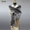 Fur Women Warm Faux Fur Shawl Thicken Wraps Wedding Autumn Winter Long Stole Shrug Bridal Scarf Bridal Formal Party Coat Fur Capes