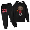 Kläder sätter barn chicago basket stjärna casual spårsuits pojkar flickor vår höst 2 st hoodie byxor kostymer mode barn kläder