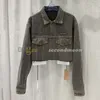 Femmes veste courte Style Vintage Denim vestes revers cou à manches longues manteau concepteur Jean vêtements d'extérieur