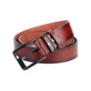 Belts 2024 Fashion Luxury Designer Brand Men Belt High Quality PU Leather Strap Pin Buckle Fancy Vintage For Jeans Waistband