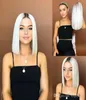 Lace Front Wigs Bob Ombre White Straight with Baby Hair 180 Density Heat Resistant 14inch Short Wig for Black Women5404489