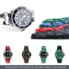 Siliconen rubberen horlogeband roestvrij stalen vouwgesp horlogeband voor Oysterflex SUB armband horloge man 20 mm zwart ROOD blauw T2577