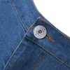 Kvinnors jeans Autumn Women Jeans High-midjiga jeans för kvinnors sida Split vintage Kvinna Long Pant Capris#G30 240304
