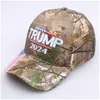 Party Hats Trump 2024 Camouflage Cap broderad baseballhatt med justerbar rem Drop Delivery Home Garden Festive Supplies DHW38
