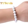 Strang natürliche weiße Howlith Türkis Perlen Stein Armband handgefertigte Männer Yoga Mala Schmuck für Frauen Geschenk 18–19 cm