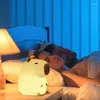 Night Lights Capybara Light Cartoon Silicone USB Rechargeable Timing LED Children Desktop Decor Lamp