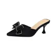 yaz yeni sivri tek ayakkabı kadın düşük topuklu yüksek topuklu ince topuklu kadın sandalet moda bowknot sandal