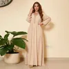 Ethnic Clothing Ramadan Autumn And Winter Islamic Middle Eastern Muslim Fashion Lace Style Southeast Asian Women's Dress With Large Swing