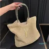 Summer Stripe Straw Bags Designer Bag Woman Tote Bag Luxury Handbag Summer Shopping Purse Totes Axel Handväskor