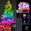 Strings 20M RGB Smart Bluetooth Contrôle USB LED Guirlandes lumineuses en plein air App Guirlande à distance Lampe féerique Décor d'arbre de Noël