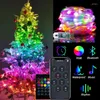 Saiten 20m RGB Smart Bluetooth Control USB LED -Sader Lichter Outdoor App Remote Garland Feenlampe Weihnachtsbaumdekoration