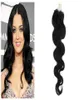 16quot 24quot 1 jet black WAVY Micro Ring Loop Estensioni dei capelli 1gs 100slot capelli biondi UMANI Onda del corpo dhl shpping1635022