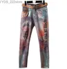 Jeans Herbst Winter neue Jeans Hot Stamping skniiy Stretch Bleistift Jeans plus Größe 3XL kostenloser Versand 240304