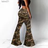 Damesjeans Jeans Sexy Mode Kniegat Stretch Strak Camouflage Denim Flare Broek Pantalones De Mujer Bell Bottoms Ropa 240304