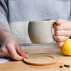 Tasses Tasse à café en céramique de style japonais avec poignée et soucoupe créative poterie grossière rétro tasse à lait Drinkware Teaware artisanat cadeau