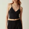 Tanks pour femmes Gaono Femmes Crop Camisole Solide Couleur Col V Été Dos Nu Spaghetti Strap Débardeurs T-shirt sans manches pour Streetwear