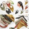 Outros Home Garden Imprimindo Bons Designs Adt Lenço de Cabelo Scrunchies Triângulo Vintage Hairband Headband Sem Clipes Elásticos Dh5Yh