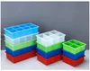 Clephan Strumenti Bar Stampi in Silicone Vassoio con Copertura Antipolvere Stampo Quadrato per Cubi di Ghiaccio di Grande Capacità Colori Mix