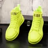 Tendance Nouveau Designer Hommes Fluorescent Vert Jaune Chaussures Casual Appartements Mocassins Mocassins De Luxe Punk Rock Baskets Zapatos Hombre