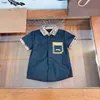 Brand Child Shirt baby Summer short sleeved Size 110-160 CM kids designer clothes Plaid lapel girls boys Blouses 24Feb20