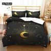 Sängkläder sätter Sun and Moon duvet Cover Exotic Galaxy Stars Set Microfiber Astrology Comporter Queen for Kids Boys Teens Bedroom