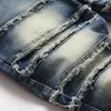 Heren jeans 2024 heren high street retro gescheurde noodlijdende mannen meteen gewassen hiphop denim broek trend stijl casual broek