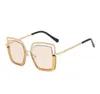 Fashion Streetwear Summer Shades Glasses Woman Sunglasses Metal Half Frame Square Sun Glasses Uv400 Shades Ladies Gafas De Sol