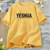 T-shirt Vintage Yeshua Christian TShirt Women Faith Tshirt Jesus Cotton Short Sleeve Letter Print T Shirt Unisex Streetwear God Tops