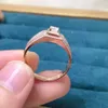 18k Solid Rose Gold 0,3ct vs Diamond Men Förlovningsring Utsökta bröllop Bridal Male Wide Band Pave Diamond Ring