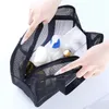 Neceser de viaje de malla para hombre, bolsa de aseo portátil negra, almacenamiento de baño portátil, bolsillo de Fitness para cosméticos 240223