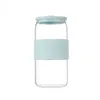 16/20oz Mason Glass Cups With Straw Colorful Rubber Sleeves Glass Tumbler For Beer Iced Coffee Soda Tea Water Juice