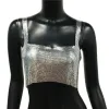 Camis Bling Metallic Sequin Party Crop Top y2k Fashion Solid Backless Straps Camisole Cropped Top for Women Rave Festival