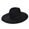 Whole-Fashion Vintage Lady Girls Girl Wool Feel Fedora Hat Black Floppy Cowboy Hat for Men and Women Shippin289h