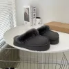 Flauschige Designer-Slipper aus Australien, Plateau-Hausschuhe, Ug-Scuffs-Wollschuhe, echtes Leder, Schaffell, Fell, klassische Marke, lässige Damen-Außenschieber mit Box