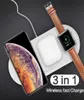 Pad caricabatterie wireless veloce per cellulare Airpods IWatch 4 3 2 1 QI Dock di ricarica wireless 3 in 1 10W per auricolari bluetooth4104594