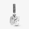 100％925 Sterling Silver 50th Celebration Dangle Charms Fit Original European European Charm Bracelet Fashion Women Wedding Jewelry Accesso264G