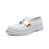 Robe chaussures mocassins en cuir verni blanc gland hommes élégant fête italienne pour marque de mariage formel