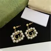 Women Designer Letters Earrings Stud Fashion Diamonds Gold Earring Luxury Earrings Jewelry Mens Hoop Earring Studs 2208041D