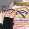 Солнцезащитные очки, классические синие светоблокирующие очки «кошачий глаз», женская модная оправа с металлическими пружинными петлями, оптические черные, красные очки для близорукости-2