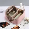 Korean New Large Capacity Light Luxury PU Leather Plaid Cosmetic Storage Instagram Makeup Bag 203742