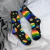 Skarpetki męskie Vintage Rainbow Planets Pride Flag Unisex Street Style Wzór wydrukowany zabawny prezent na skarpety załogi