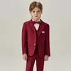 Passar barn Violet Jakcet Vest Pants Bowtie Evening Party Dress Children Wedding Fotografi Kidsceremoni Prestanda Kostym