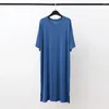 Men's Sleepwear 2024 Modal Pajamas Robe Home Clothes Short Sleev V-neck One-piece Nightgown Summer Solid Loose Bathrobe