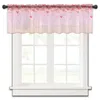Curtain Valentine'S Day Love Watercolor Simple Window Tulle Sheer Short Bedroom Living Room Home Decor Voile Drapes