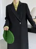 High end mid length suit jacket for women's spring new loose temperament lock buckle design sense suit