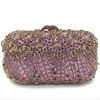 Evening Bags Hollow Out Women Crystal Clutch Bag Diamond Metal Handbags Wedding Cocktail Dinner Purses Messenger Gold