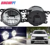 2 peças luzes de neblina led super brilhantes brancas estilo de carro pára-choque redondo para mitsubishi asx 201720186680356