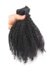 Clip rizado afro rizado en la extensión del cabello humano Cabello virginal mongol 4b 4c 120g8pcs 1b Color Negro natural Directo de fábrica al por mayor7822911